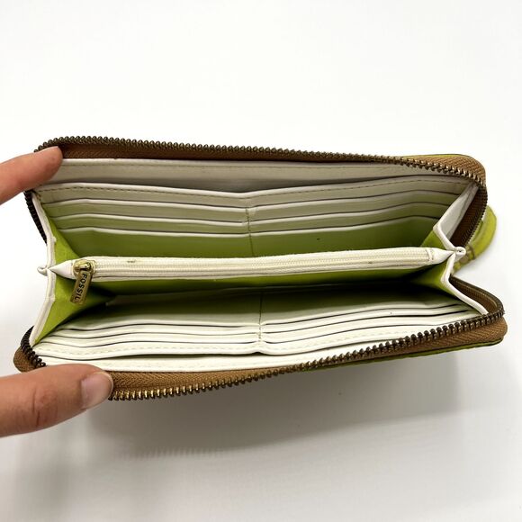 Fossil Tessa Wallet Zip Around Clutch Lime/Natural Gymnast/Diver Print SWL1311 - Picture 10 of 14